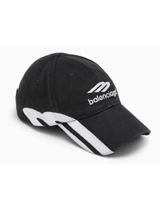 Balenciaga Cappello da baseball nero slavato con logo