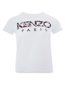 T-Shirt Bianca Kenzo con Logo Camouflage XS Bianco 2000000007304