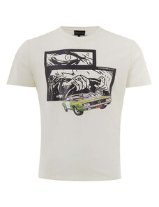 T-shirt con Stampa frontale Emporio Armani L Beige 2000000008349