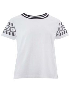 T-Shirt in Bianco con Logo sulle Maniche Kenzo S Bianco 2000000007311