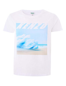 T-Shirt Stampa Onda Kenzo XS Bianco 2000000007489