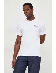 Barbour t-shirt in cotone uomo colore bianco