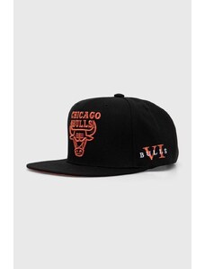 Mitchell&Ness berretto da baseball in cotone NBA CHICAGO BULLS colore nero con applicazione