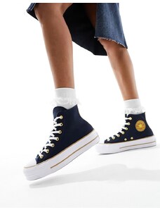 Converse - Lift - Sneakers nere in twill con dettagli oro-Nero