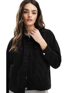 Only - Giacca di jeans oversize nera-Nero