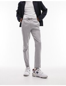 Topman - Pantaloni eleganti skinny grigio chiaro con fascia in vita elasticizzata