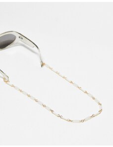 Jeepers Peepers - Catenina per occhiali da sole color oro/bianca marmorizzata