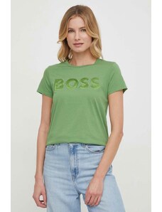 BOSS t-shirt in cotone donna colore verde
