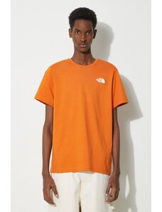 The North Face t-shirt in cotone M S/S Redbox Celebration Tee uomo colore arancione NF0A87NVPCO1