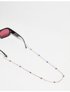 ASOS DESIGN - Catenina per occhiali da sole color oro con perline