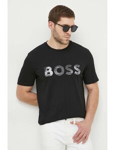 Boss Orange t-shirt in cotone uomo colore nero