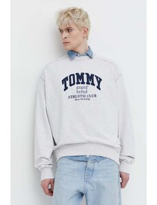 Tommy Jeans felpa in cotone uomo colore grigio
