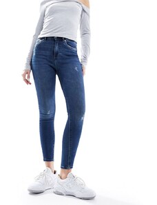 Only - Jeans skinny a vita alta alla caviglia blu scuro