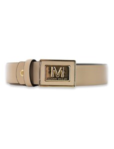 MARC ELLIS - Cintura in vera pelle con logo - Colore: Bianco,Taglia: 95