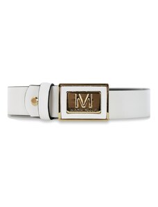 MARC ELLIS - Cintura in vera pelle con logo - Colore: Bianco,Taglia: 95