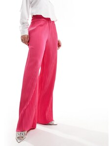 Y.A.S - Pantaloni plissé ampi rosa acceso a vita alta
