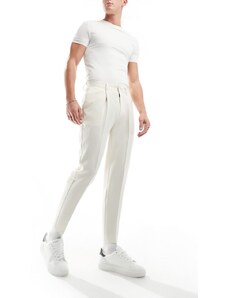 ASOS DESIGN - Pantaloni eleganti affusolati color pietra chiaro-Neutro