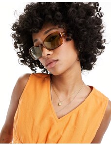Le Specs - Trance - Occhiali da sole rettangolari tartarugati stile vintage-Marrone