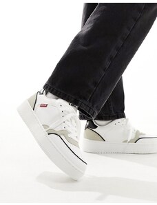 Levi's - Paige - Sneakers in pelle color bianco e crema con etichetta rossa del logo