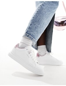 Levi's - Ellis - Sneakers in pelle bianca con logo e parte posteriore rosa-Bianco