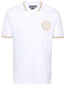 Versace Jeans Couture Polo bianca logo gold