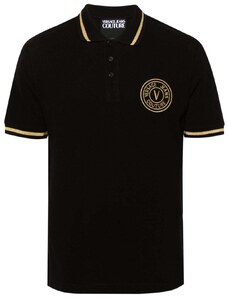 Versace Jeans Couture Polo nera logo gold
