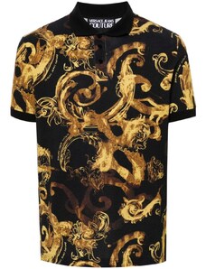 Versace Jeans Couture Polo nera stampa oro
