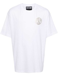 Versace Jeans Couture T-shirt bianca logo oro