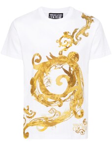 Versace Jeans Couture T-shirt bianca stampa pannello oro