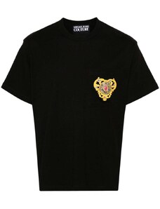Versace Jeans Couture T-shirt nera con stampa cuore
