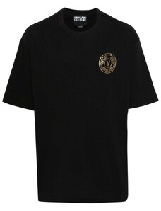 Versace Jeans Couture T-shirt nera logo oro