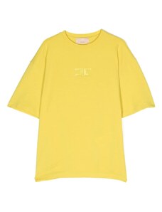 ELISABETTA FRANCHI KIDS T-shirt gialla monogramma gommato