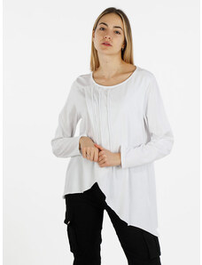 Wendy Trendy T-shirt Donna Lunga In Cotone Manica Bianco Taglia Unica