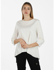 Wendy Trendy Maxi T-shirt Donna Oversize Manica Lunga Bianco Taglia Unica