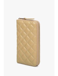 Women's Continental Beige Quilted Leather Wallet Estro ER00114483