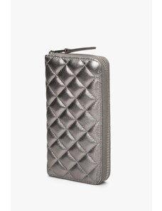 Women's Continental Silver Quilted Leather Wallet Estro ER00114485