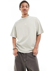 adidas Originals - T-shirt accollata unisex stile basket color grigio stucco
