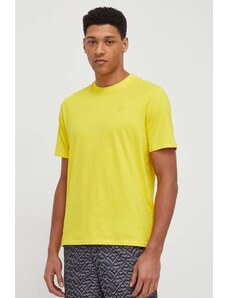 Guess t-shirt in cotone colore giallo con applicazione