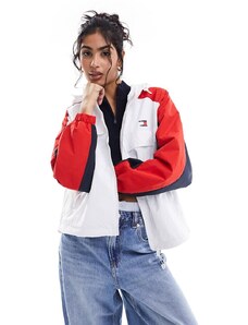 Tommy Jeans - Chicago - Giacca a vento bianca color block-Bianco
