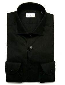 Xacus Camicia tailor fit nera in cotone