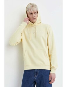 Tommy Jeans felpa uomo colore giallo con cappuccio con applicazione