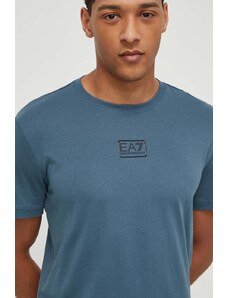 EA7 Emporio Armani t-shirt in cotone uomo colore turchese