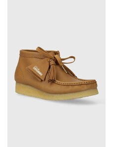 Clarks Originals scarpe in pelle Wallabee Boot donna colore marrone 26175840
