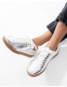 ASOS DESIGN - Deuce - Sneakers rétro argento
