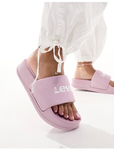 Levi's - June - Sliders appariscenti imbottite rosa con logo
