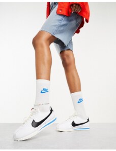 Nike - Cortez - Sneakers unisex in pelle bianche e nere-Bianco