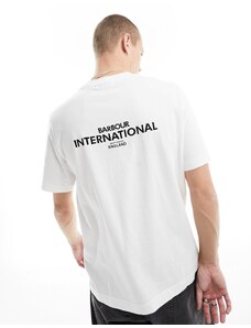 Barbour International - Simons - T-shirt bianca con logo-Bianco