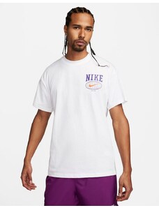 Nike - T-shirt bianca con stampa del logo sulla schiena-Bianco