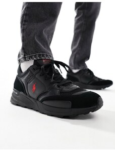 Polo Ralph Lauren - Trackster 200 - Sneakers nere con logo rosso-Nero