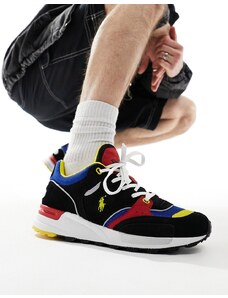 Polo Ralph Lauren - Trackster 200 - Sneakers nere con dettagli rossi e blu con logo-Nero